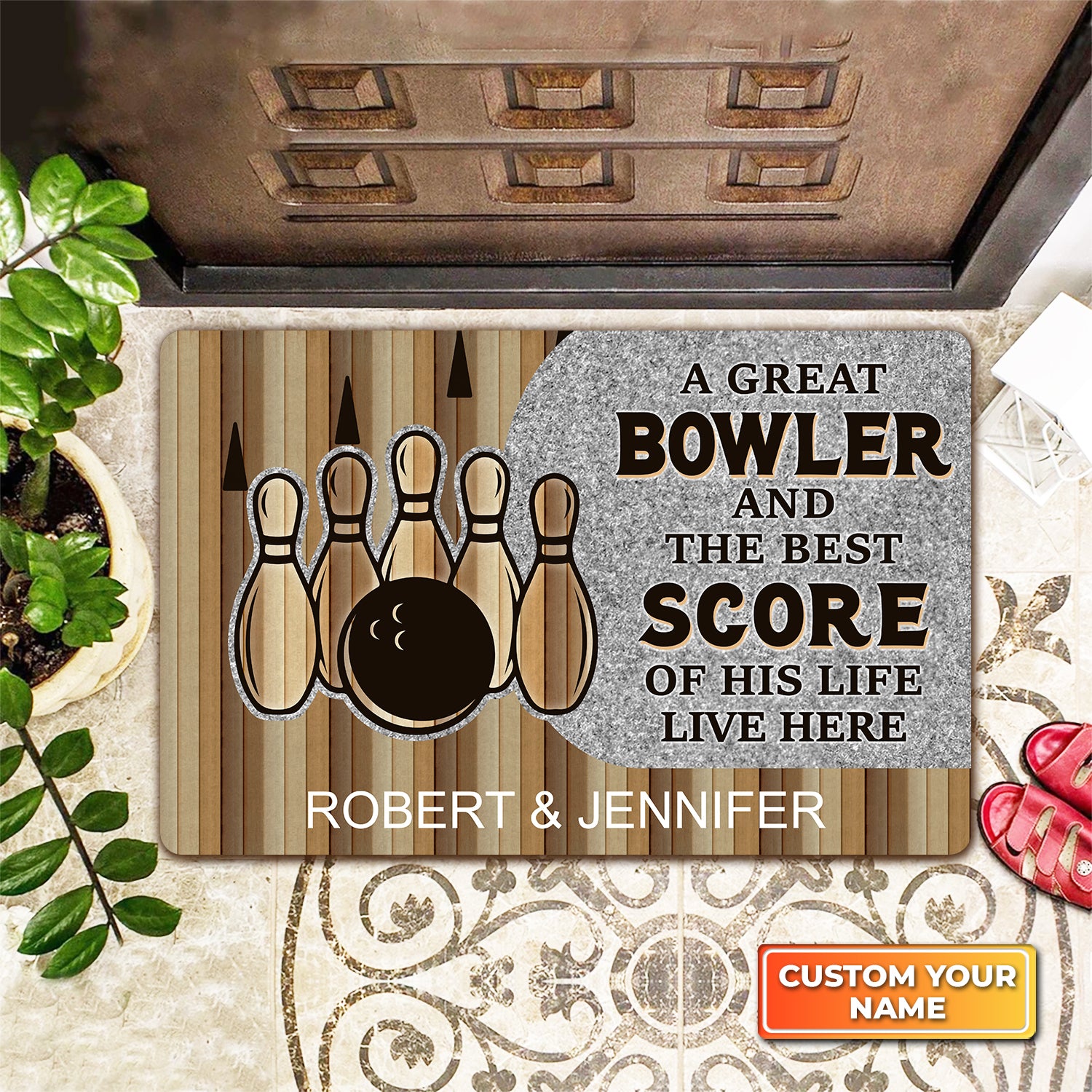 Bowling The Best Score Personalized Doormat Gift For Bowler