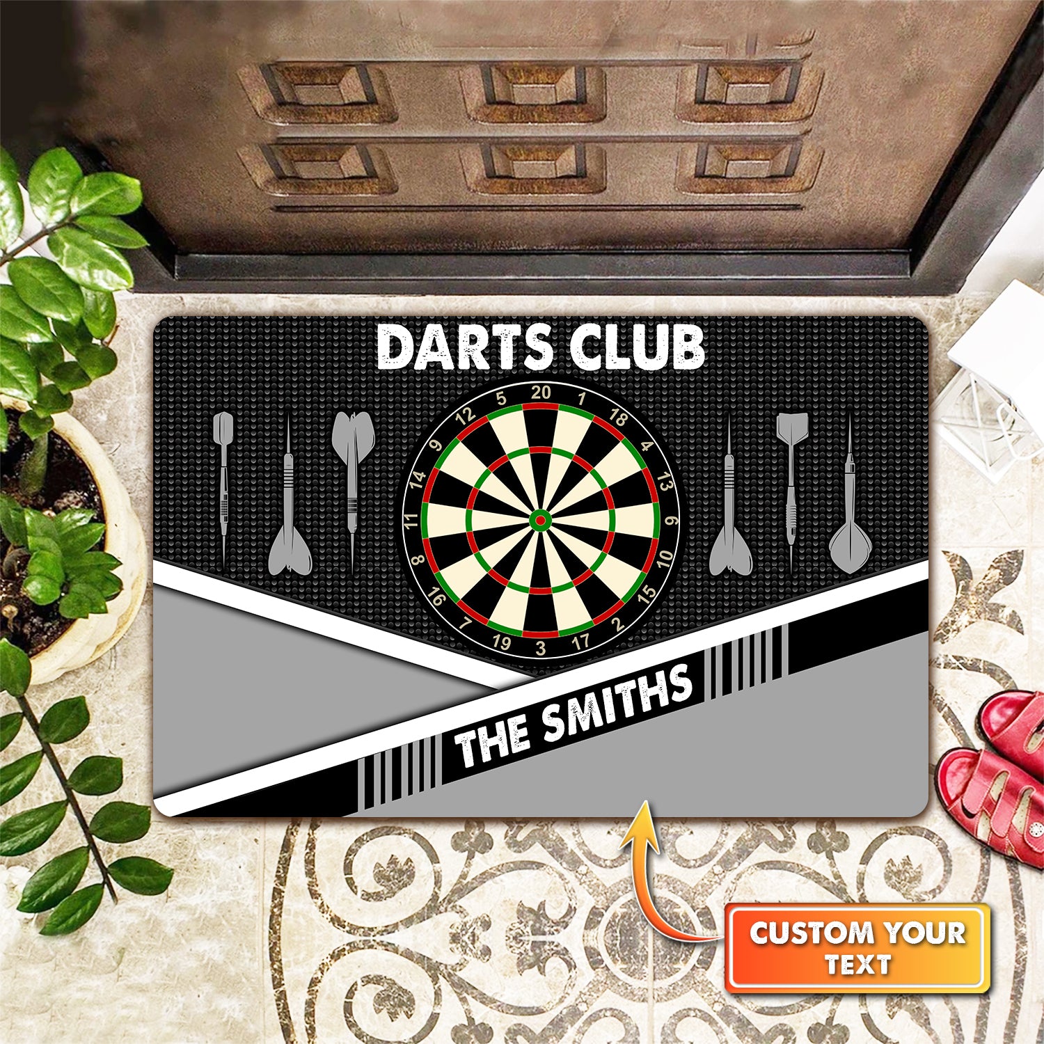 Darts Club Personalized Doormat Gift For Darts Player