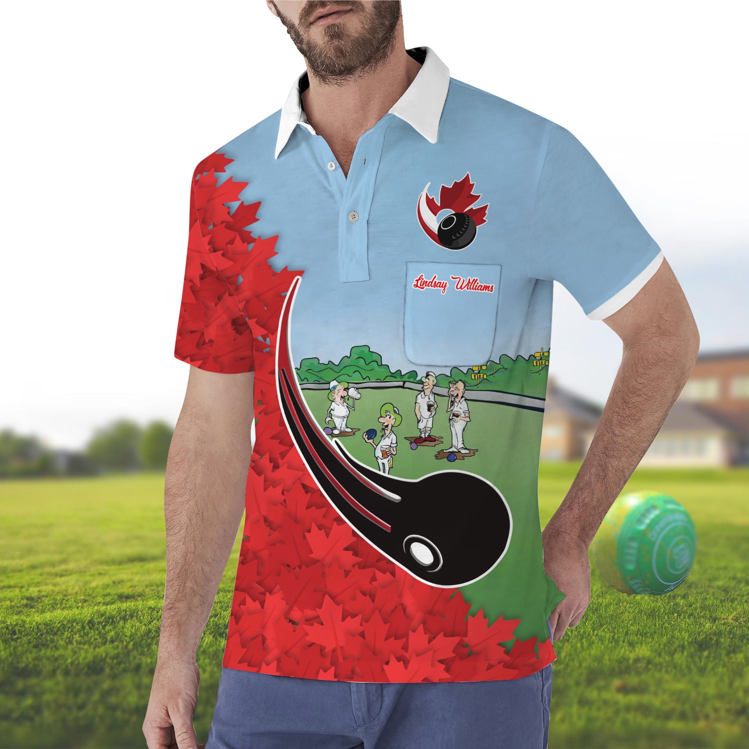 Lindsay Williams Lawn Bowl 3D Polo Shirt With Pocket - QB95