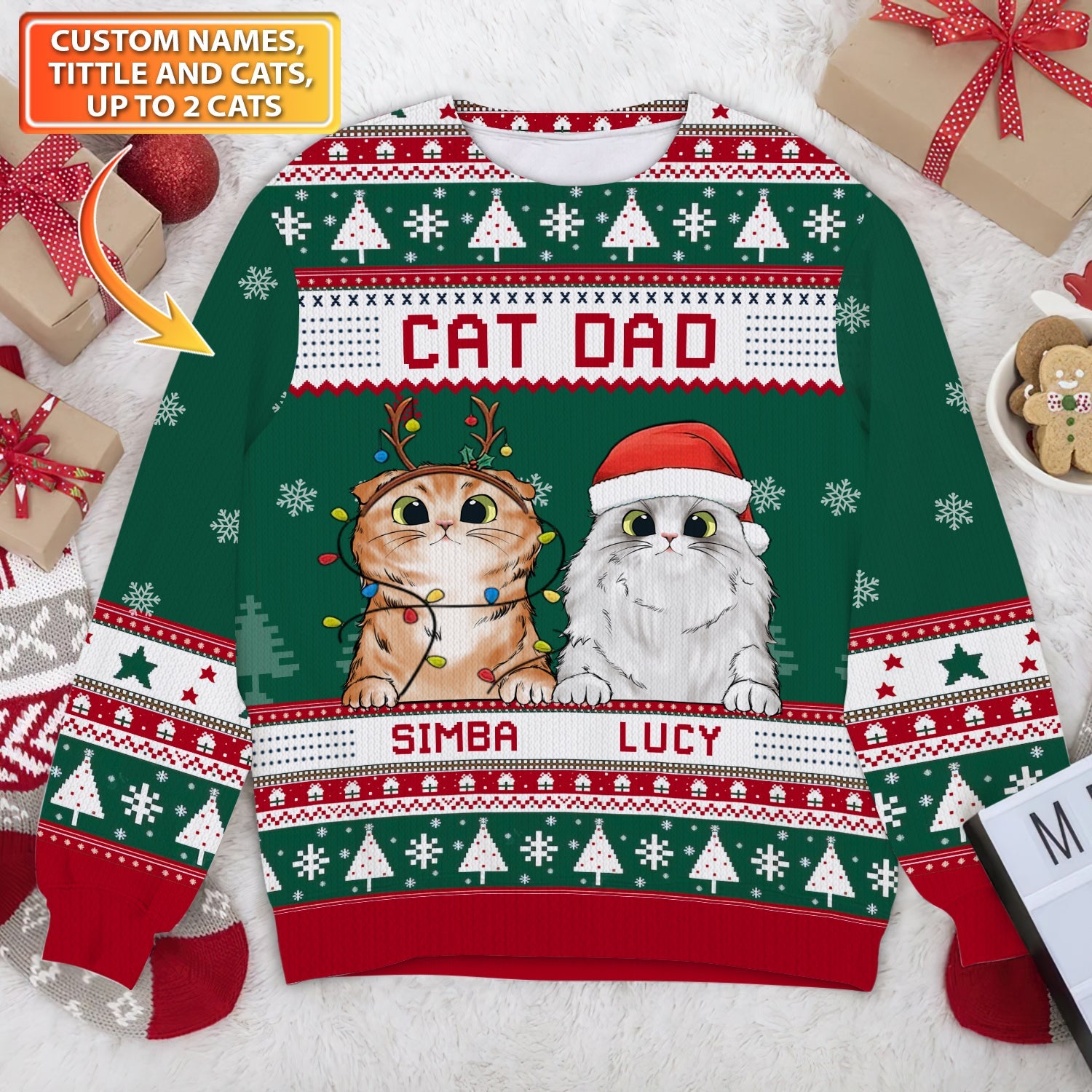 Cat Mom Cat Dad Personalized 3D Shirts Design Sweater, Christmas Gift, Pes Lovers