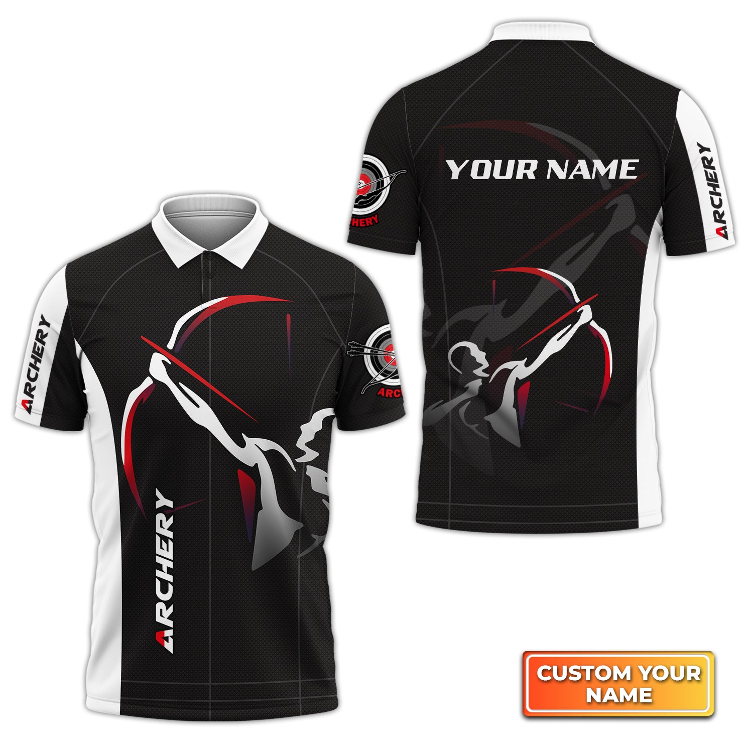 National Archery Team Personalized Name 3D Polo Shirt QB95 Gift For Archer