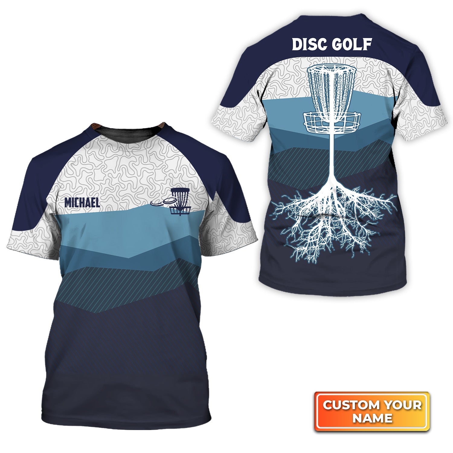 Mountains Custom Disc Golf Personalized Name 3D Tshirt QB95 Gift Disc Golf Players