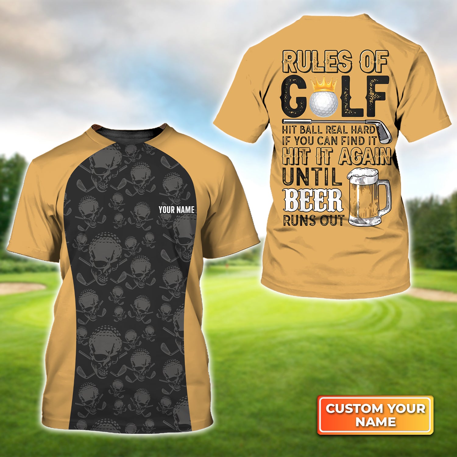 Rules of Golf - Personalized Name 3D Tshirt QB95 Gift For Golfer