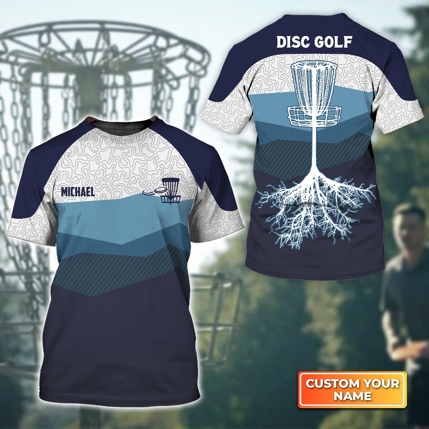 Mountains Custom Disc Golf Personalized Name 3D Tshirt QB95 Gift Disc Golf Players