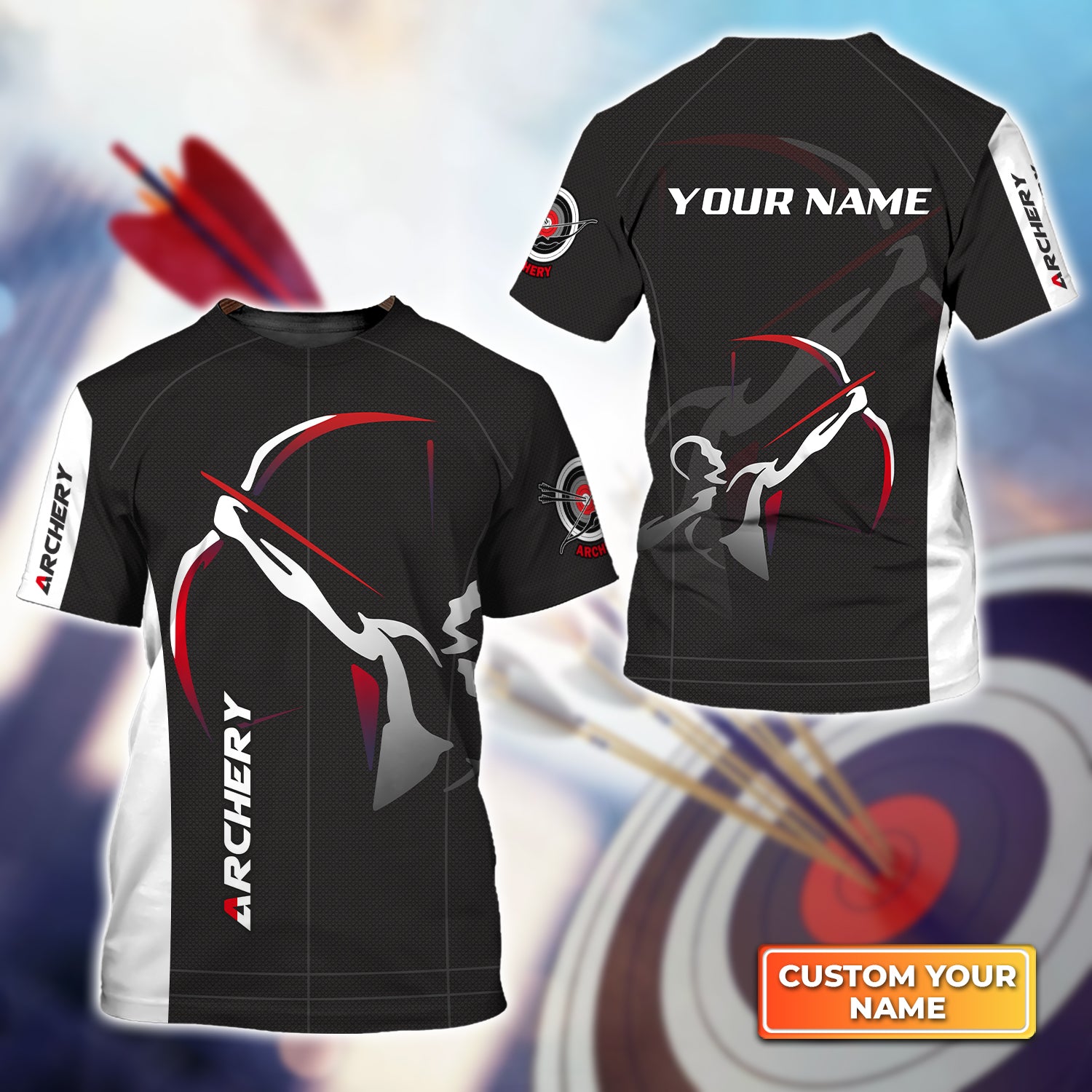 National Archery Team Personalized Name 3D Tshirt QB95 Gift For Archer