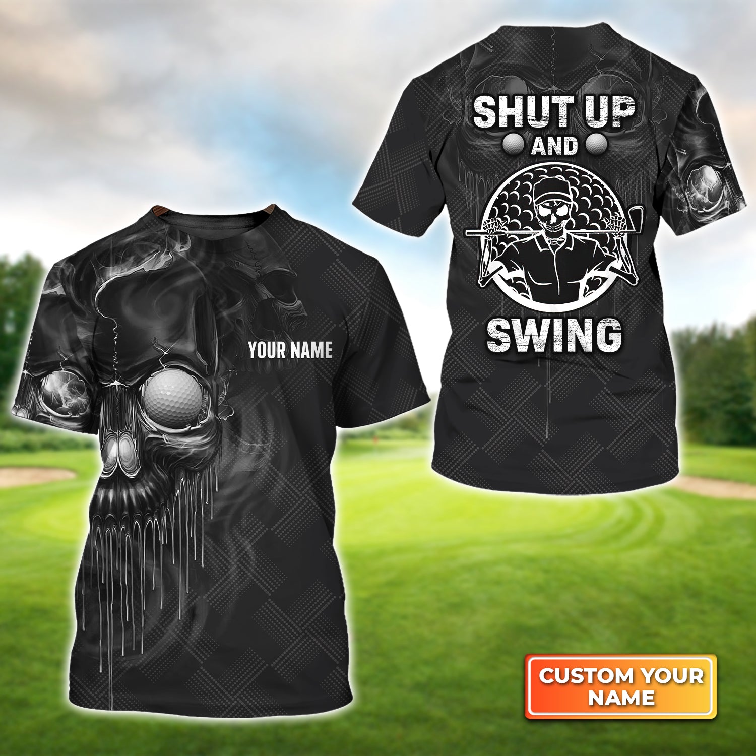 Golf Shut Up And Swing - Personalized Name 3D Tshirt QB95 Gift For Golfer