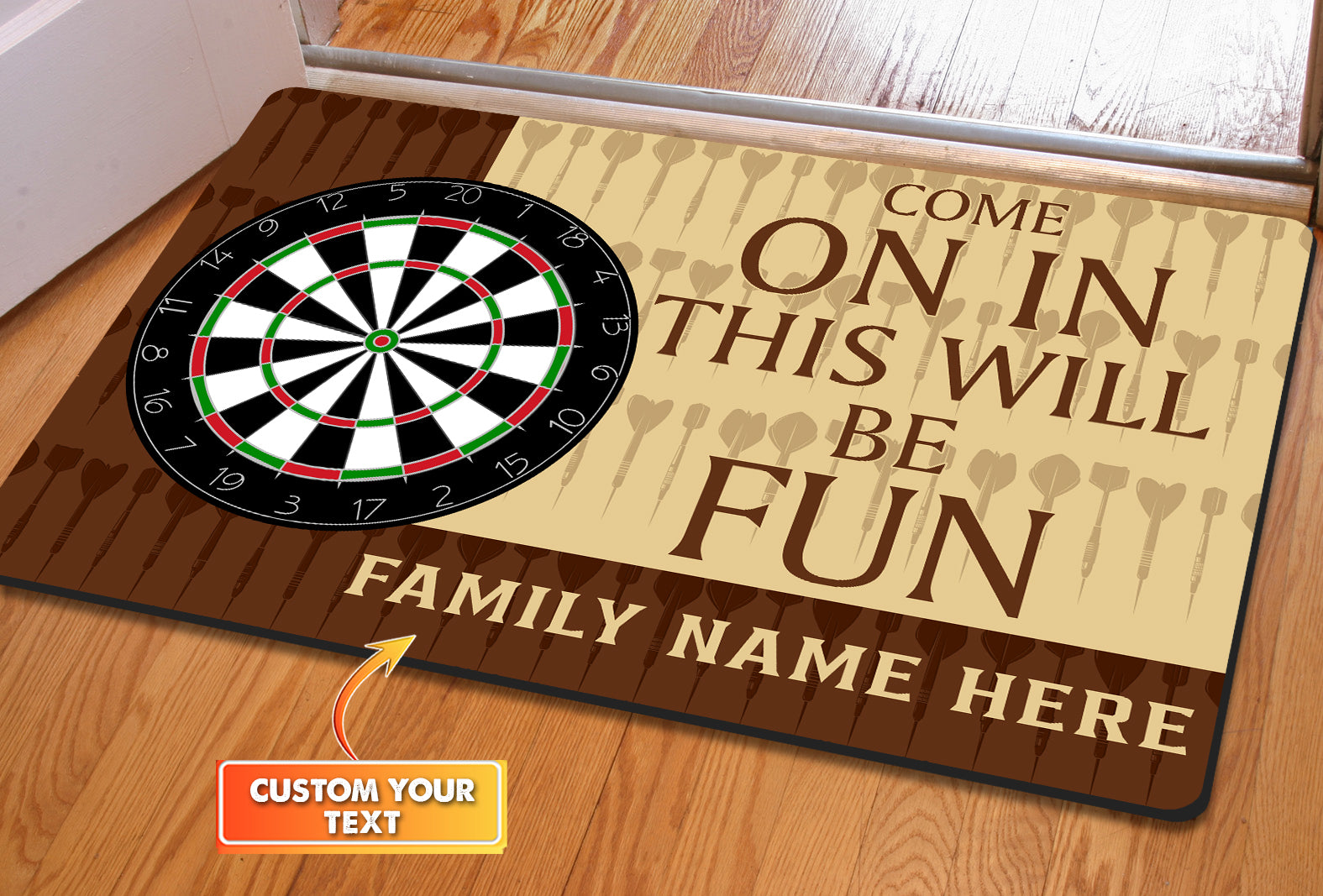 Come On In This Win Be Fun Personalized Doormat Gift For Darts Player