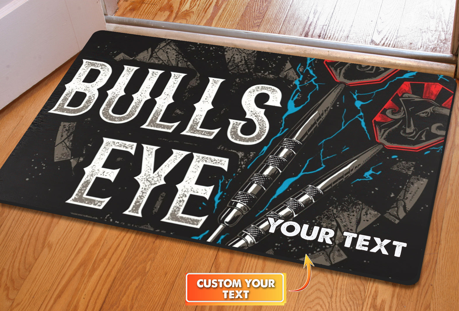 Bulls Eye Personalized Doormat Gift For Darts Player