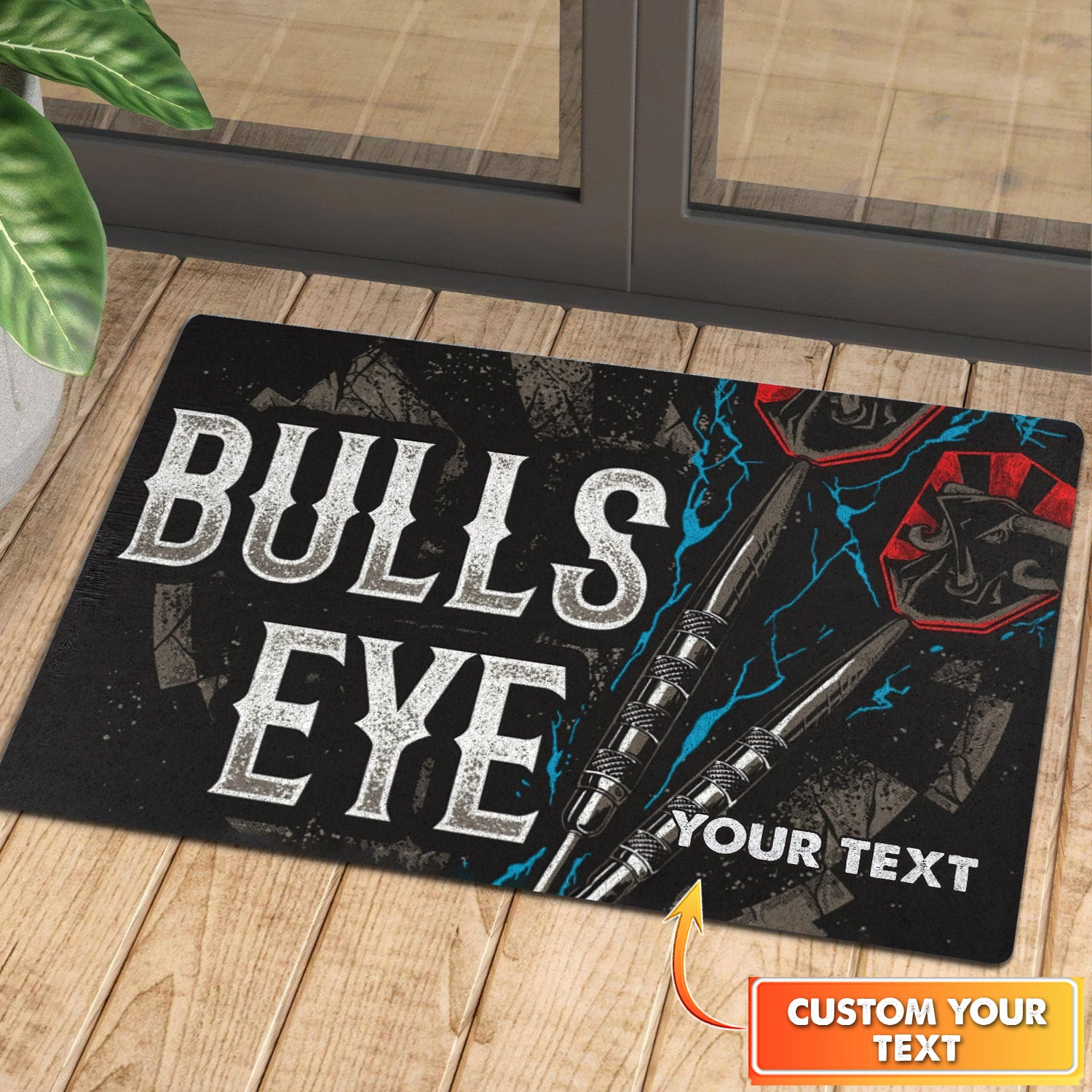 Bulls Eye Personalized Doormat Gift For Darts Player