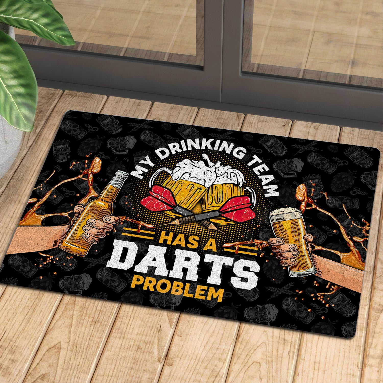 My Drinking Team Has A Darts Problem Doormat Gift For Darts Player