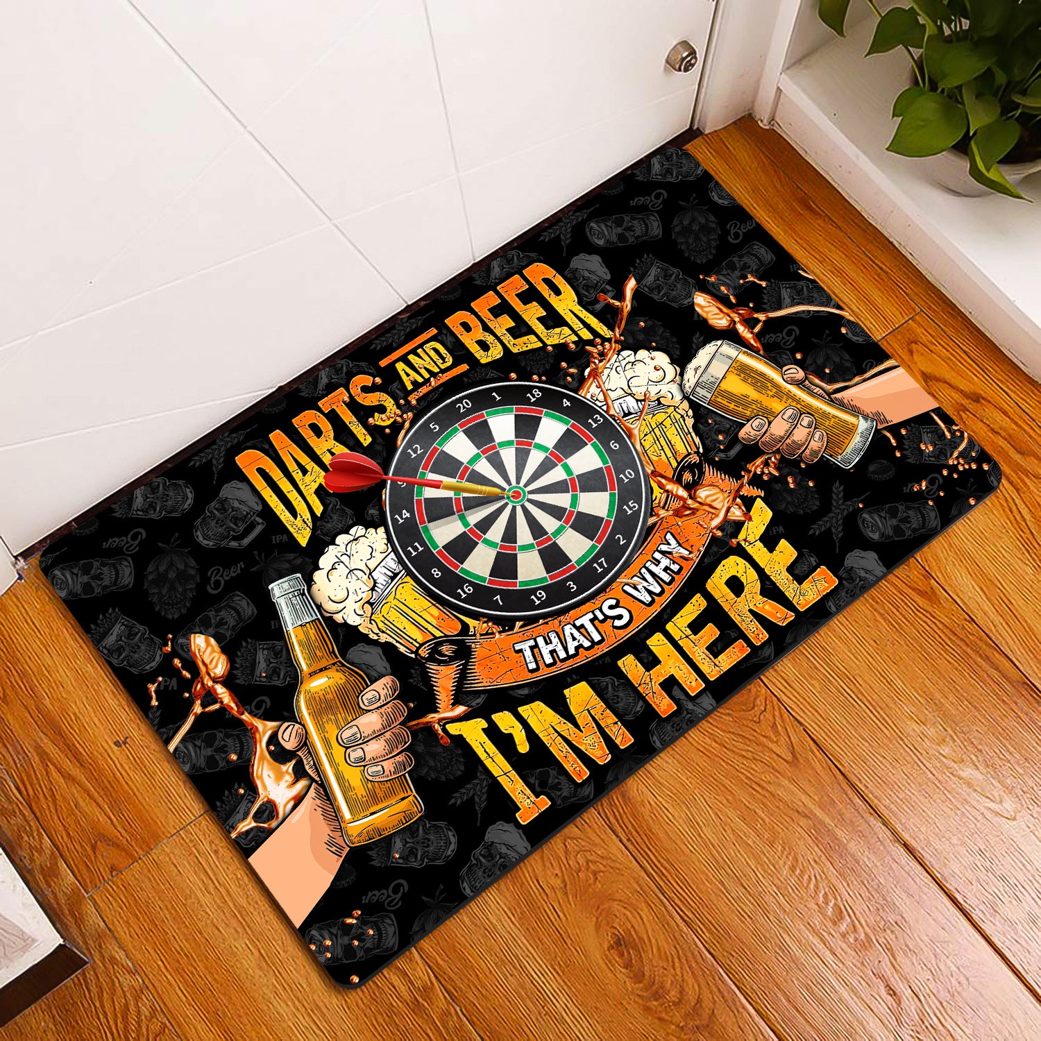 Darts And Beer That's Why I'm Here Doormat Gift For Darts Player