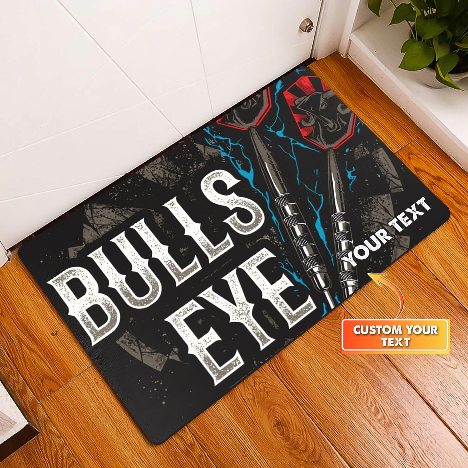 Bulls Eye Personalized Doormat Gift For Darts Player