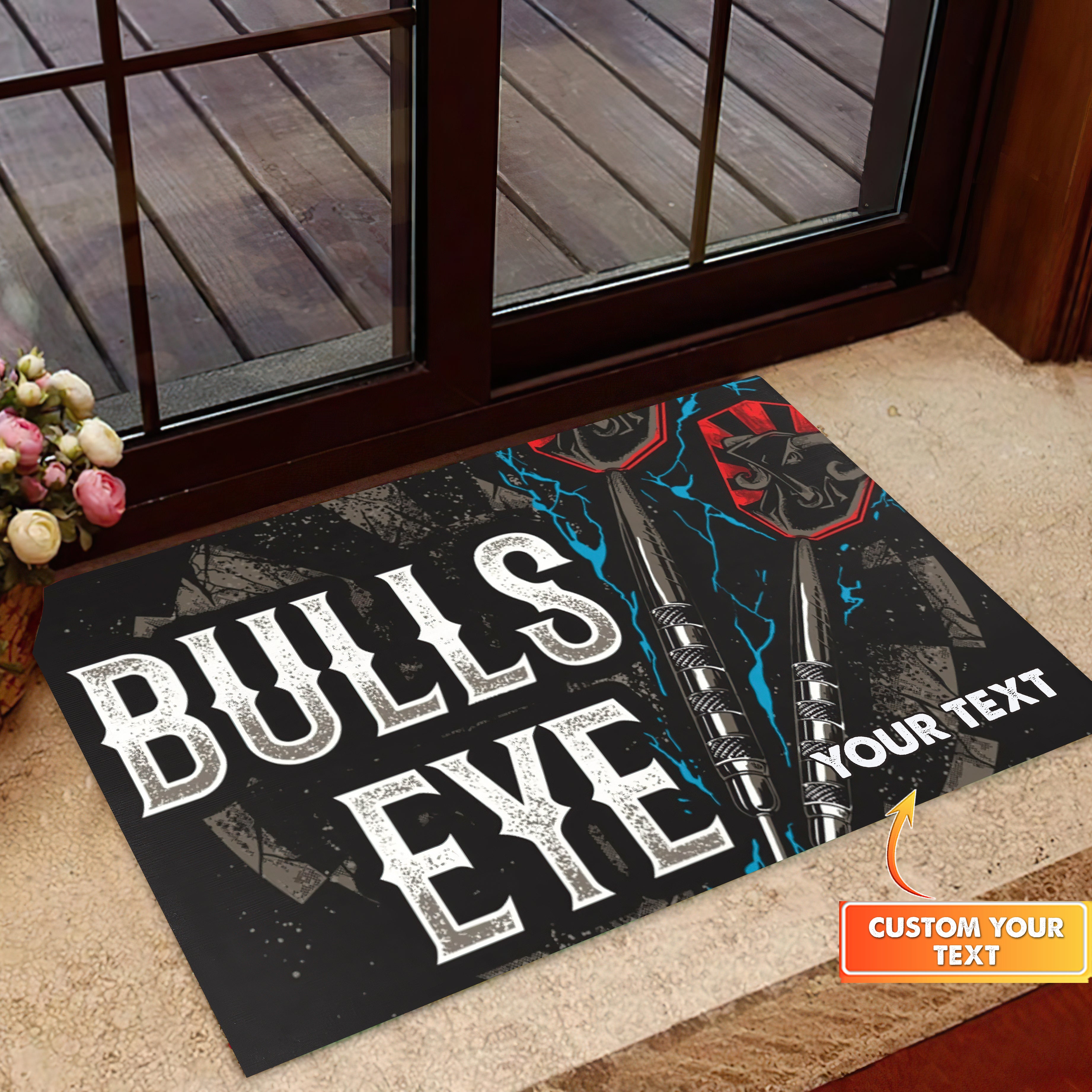 Bulls Eye Personalized Doormat Gift For Darts Player